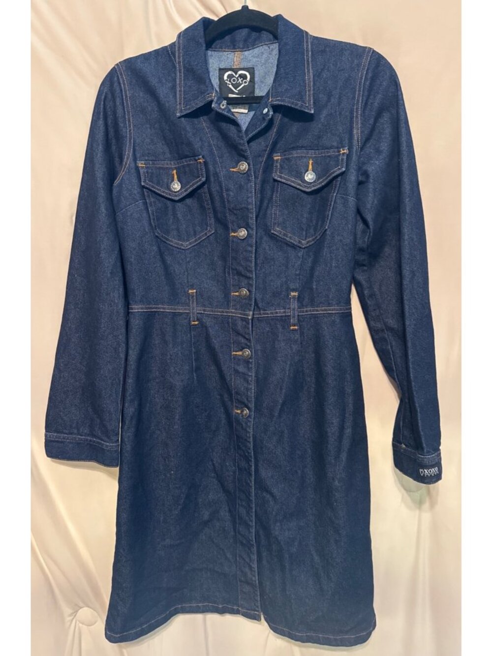XOXO Denim Dress Size Medium Button Front EUC